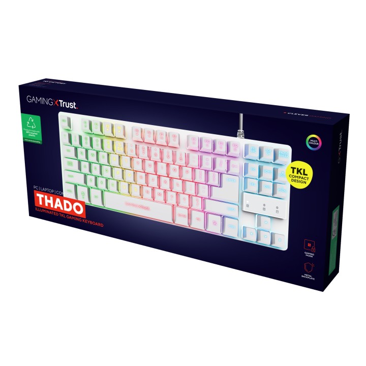 Teclado Gaming Trust GXT 833W Thado TKL Blanco (24739)