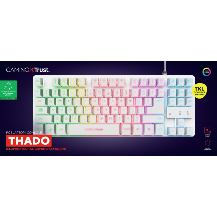 Teclado Gaming Trust GXT 833W Thado TKL Blanco (24739)