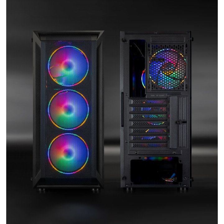 Caja Gaming TooQ Ragnarok RGB ATX Negra (TQGCC101-B)