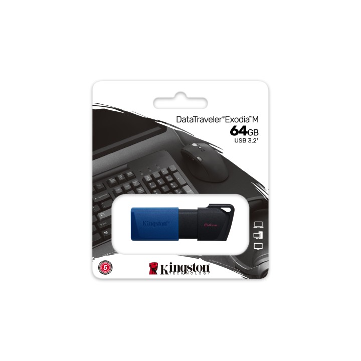 Pendrive Kingston 64Gb USB-A 3.0 Negro/Azul (DTXM/64GB)