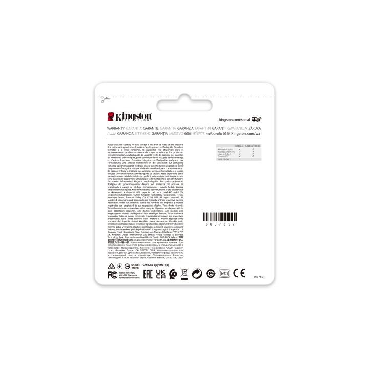 Pendrive Kingston 64Gb USB-A 3.0 Negro/Azul (DTXM/64GB)