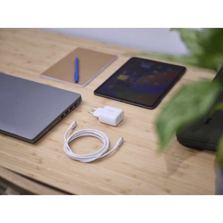 Cargador Trust Maxo 1xUSB-C 45W Pared Blanco (25138)