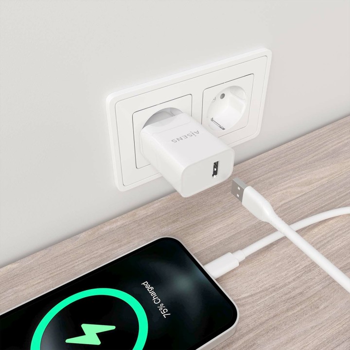 Cargador Pared AISENS 1xUSB-A 10.5W Blanco (A110-0853)