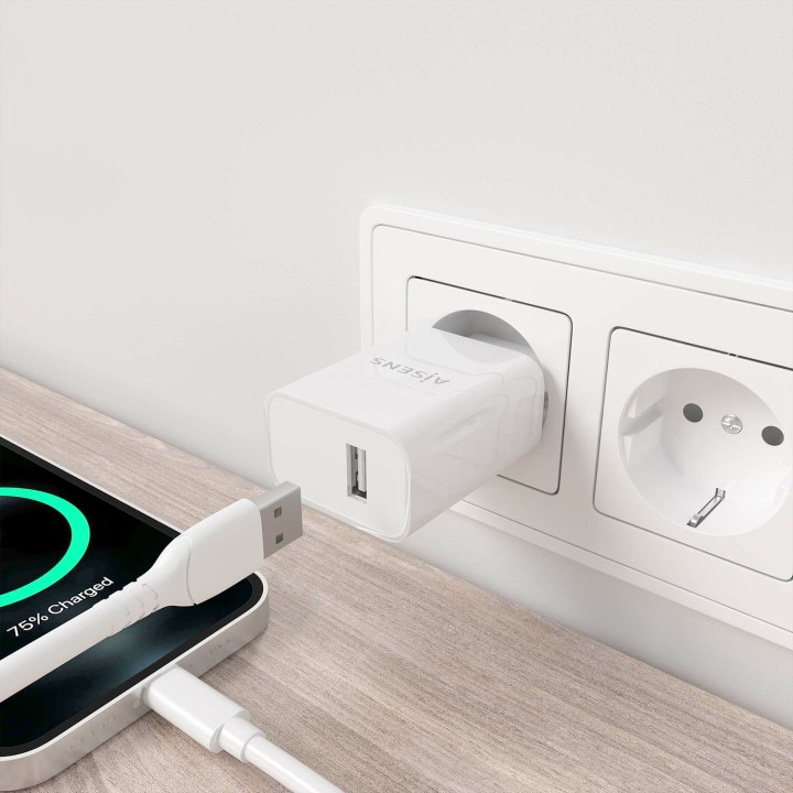 Cargador Pared AISENS 1xUSB-A 10.5W Blanco (A110-0853)