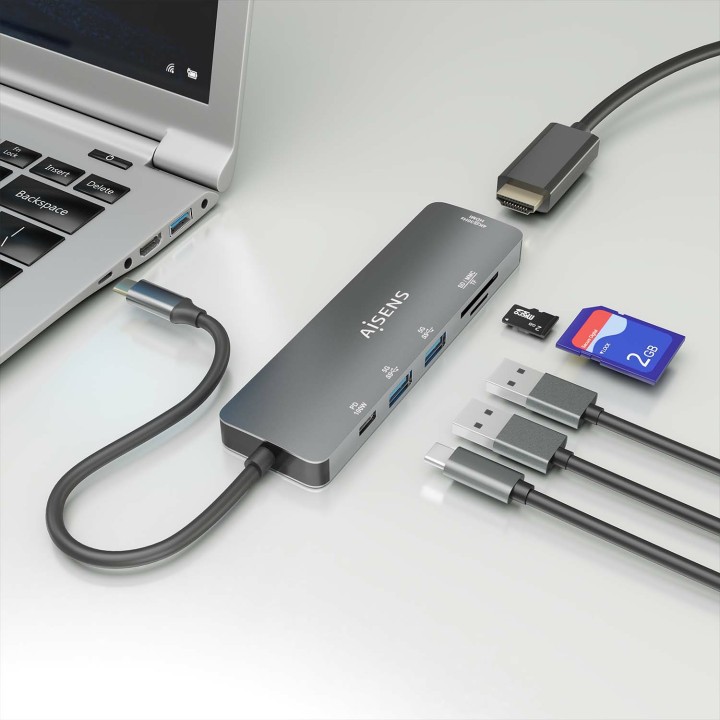 Dock AISENS USB-C a 2USB-A/HDMI/USB-C (ASUC-6P016-GR)