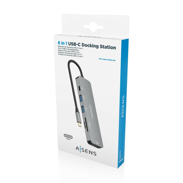 Dock AISENS USB-C a 2USB-A/HDMI/USB-C (ASUC-6P016-GR)