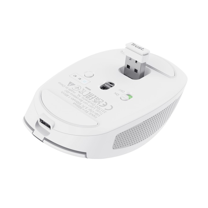 Ratón Trust Ozaa Óptico RF/Bluetooth Blanco (24933)