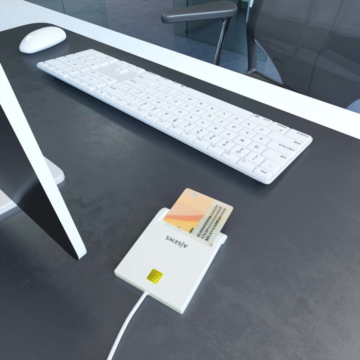 Lector Tarjetas AISENS DNIe USB2.0 Blanco (ASCR-SN07-W)