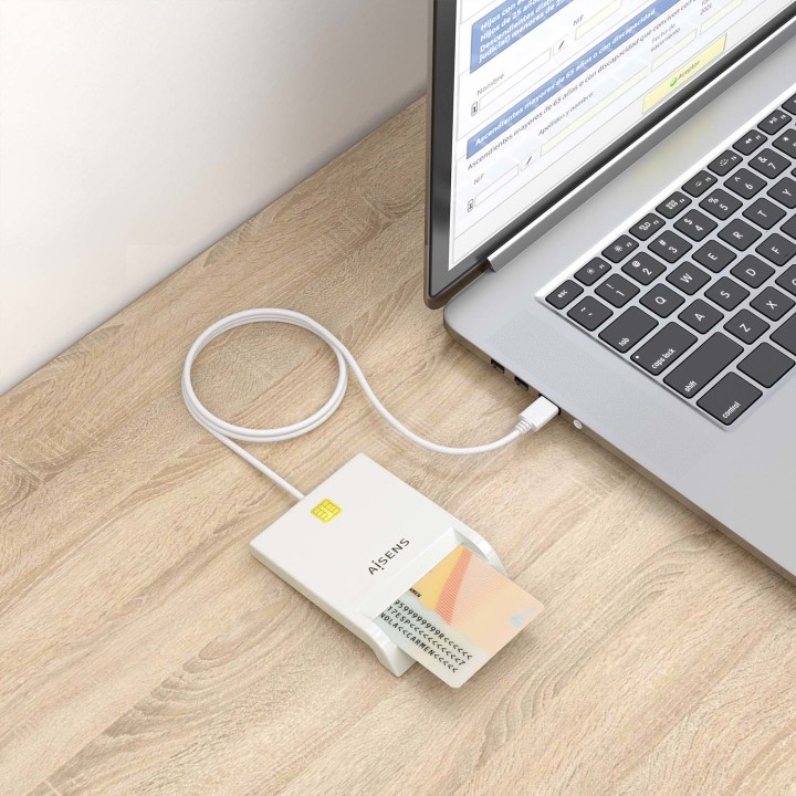 Lector Tarjetas AISENS DNIe USB2.0 Blanco (ASCR-SN07-W)