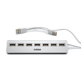 Hub NILOX USB 2.0 a 7xUSB 2.0 Aluminio Gris (NXHU7ALU2)