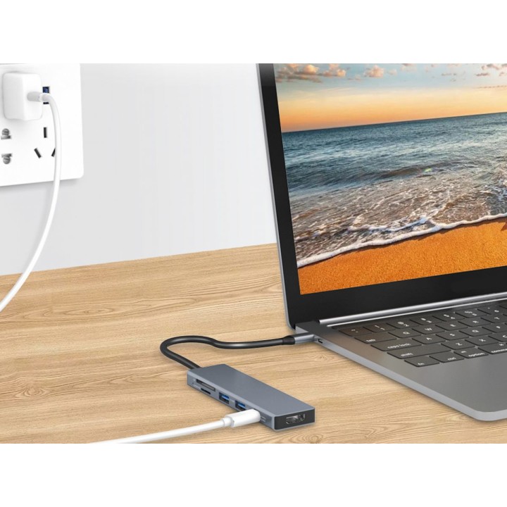 Dock CONCEPTRONIC 6en1 USB-C a HDMI/USB/SD/TF (DONN23G)