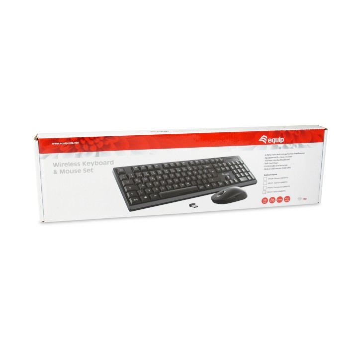 Teclado+Raton EQUIP Life RF Óptico Negro (EQ245221)