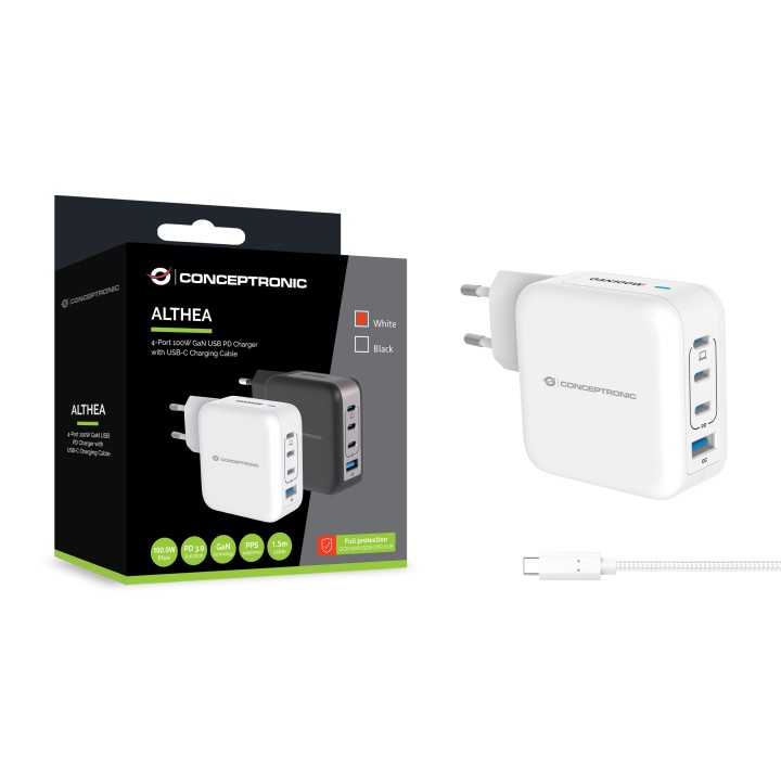 Cargador de Pared CONCEPTRONIC USB-A/C 100W (ALTHEA18W)