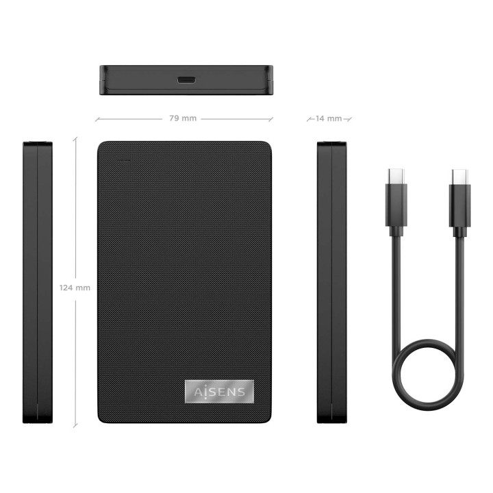 Caja Externa AISENS 2.5" SATA USB-C Negra (ASE-2541B)