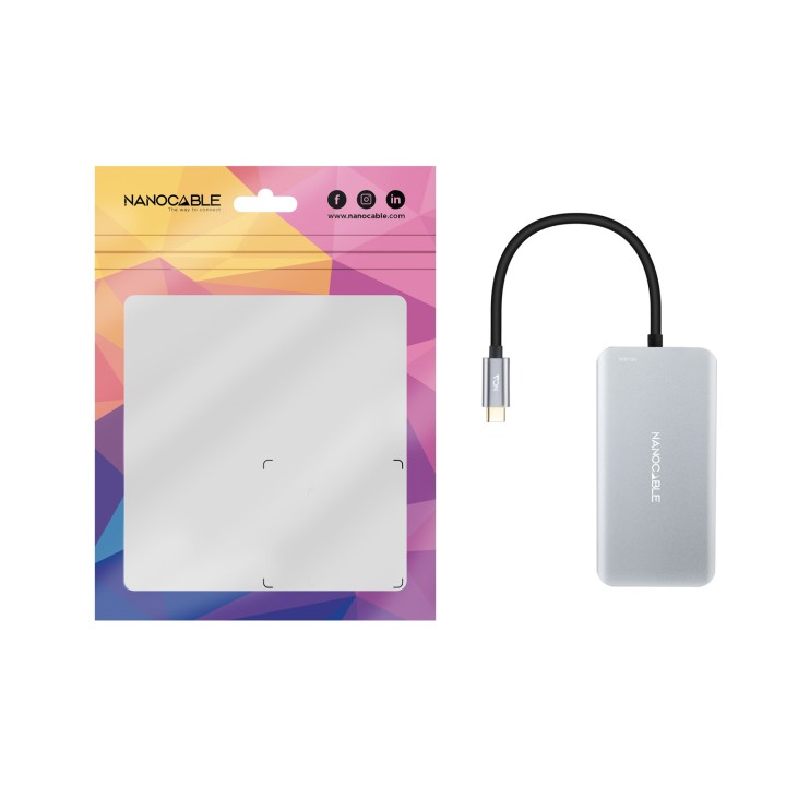 Hub Nanocable 3xUSB-A 1xUSB-C 1xDP Gris (10.16.1005)
