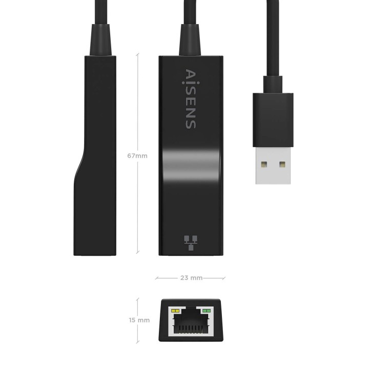 Adaptador AISENS USB-A 3.0/M a RJ45/H 15cm (A106-0766)