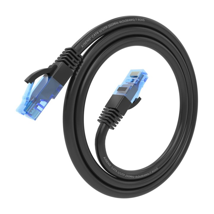 Cable AISENS RJ45 Cat.6 UTP CCA 75cm Negro (A135-0842)