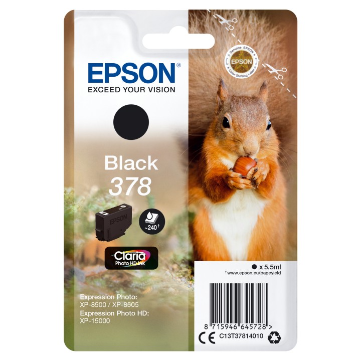 Tinta Epson 378 Negro Claria Photo (C13T37814010)