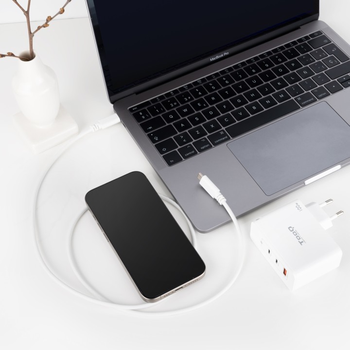 Nanocable USB-C/M a USB-C/M 1m Blanco (10.01.2301-W)