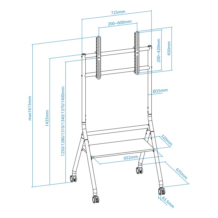Soporte de Suelo TOOQ 37"-86" Negro (FS20206M-B)