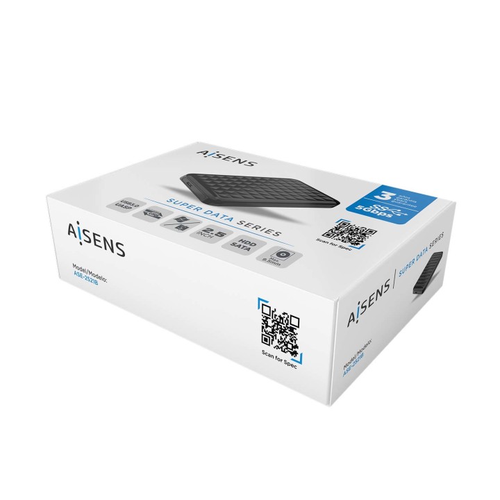 Caja AISENS HDD 2.5" SATA USB 3.0 Negra (ASE-2521B)