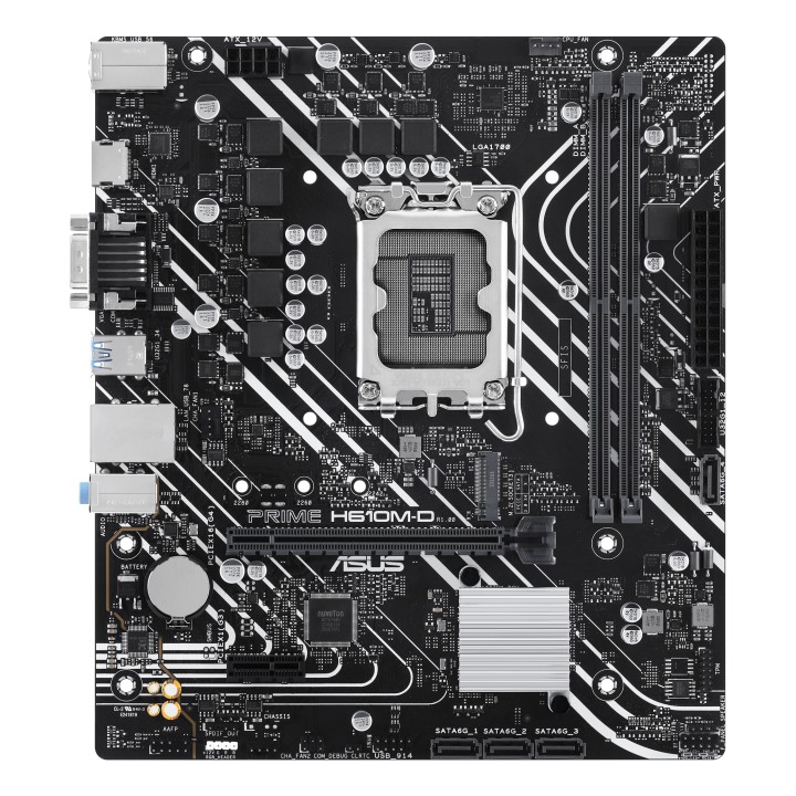 ASUS PRIME H610M-D: (1700) 2DDR5 VGA HDMI RJ45 mATX