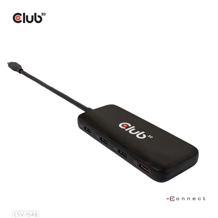 Hub Club 3D USB-C a 4xUSB-C 10G PD 3.0 Negro (CSV-1548)
