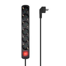 Regleta AISENS 6xSchuko Interruptor Negra (A154-0536)