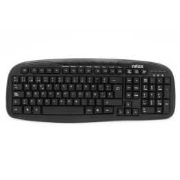 Teclado NILOX Multimedia USB Negro (NXKBE000001)
