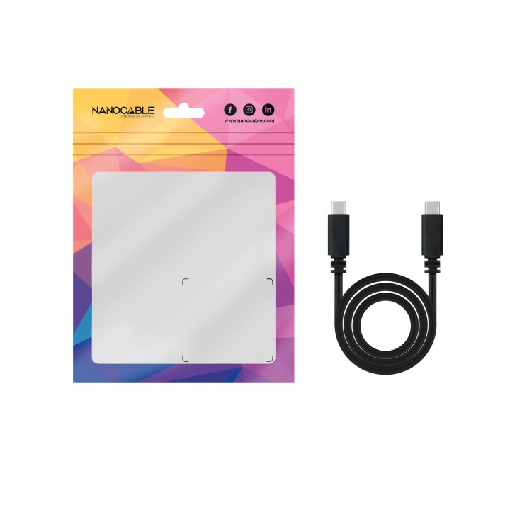 Nanocable USB-C/M a USB-C/M 1.5m Negro(10.01.2301-L150)