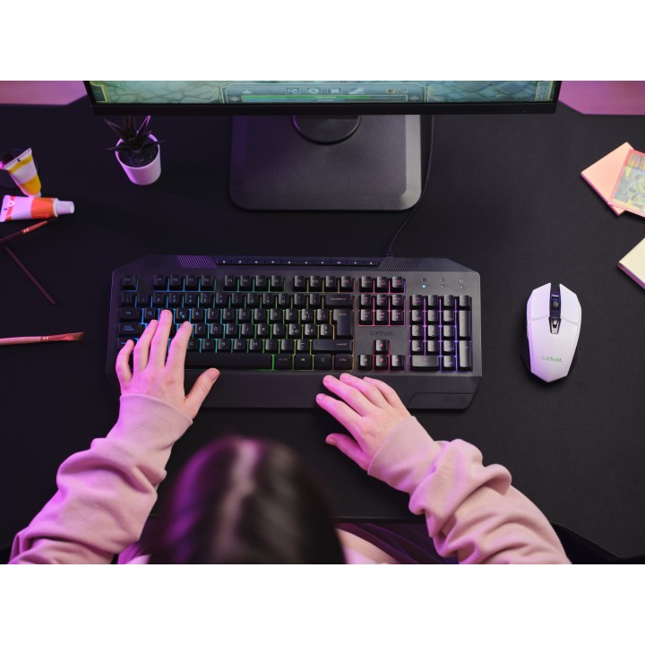 Ratón Gaming Trust GTX 110 Felox RGB RF Blanco (25069)