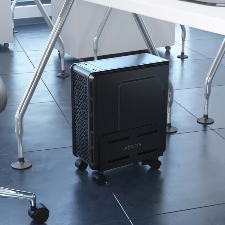 Soporte Suelo CPU AISENS con ruedas Negro (MPC06-207)