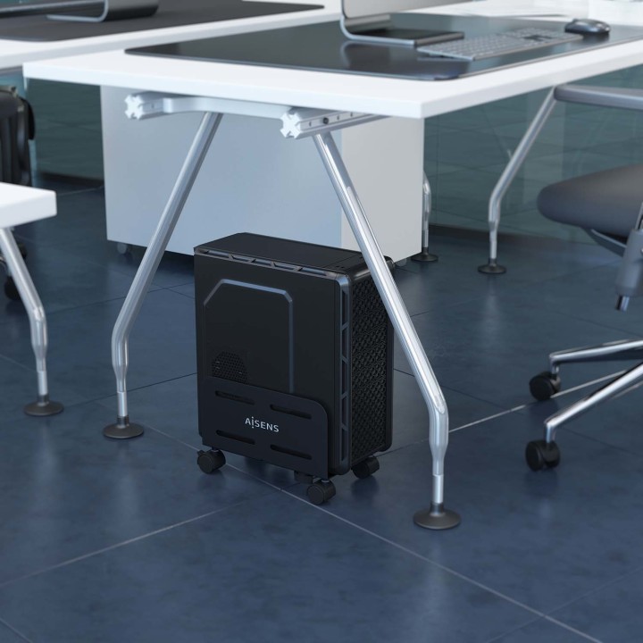 Soporte Suelo CPU AISENS con ruedas Negro (MPC06-207)