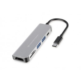Docking CONCEPTRONIC 6 en 1 USB-C Aluminio (DONN02G)