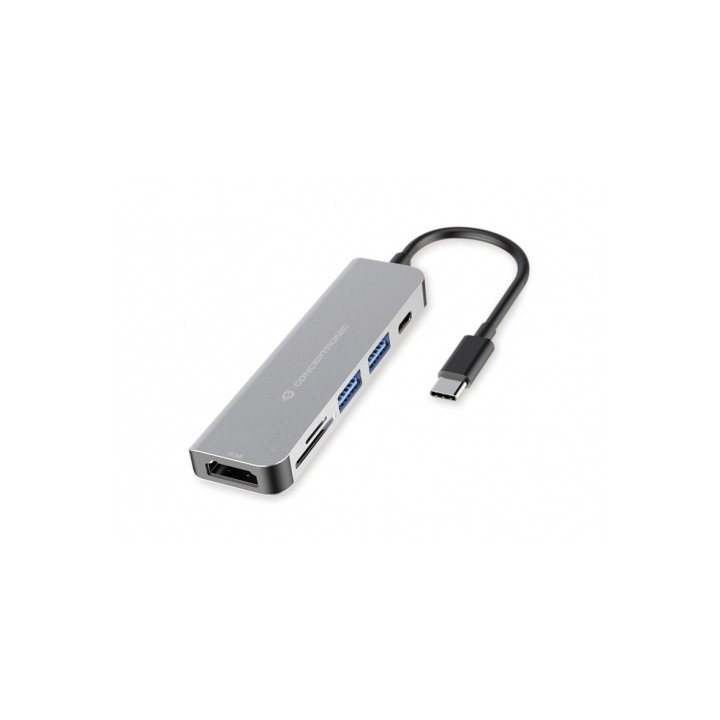 Docking CONCEPTRONIC 6 en 1 USB-C Aluminio (DONN02G)