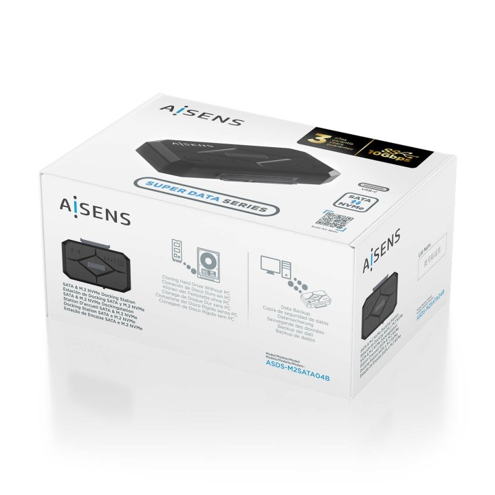 Dock Station AISENS SATA 2.5"/3.5" M.2 (ASDS-M2SATA04B)