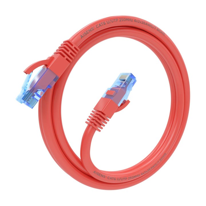 Cable AISENS RJ45 Cat.6 UTP CCA 1m Rojo (A135-0789)