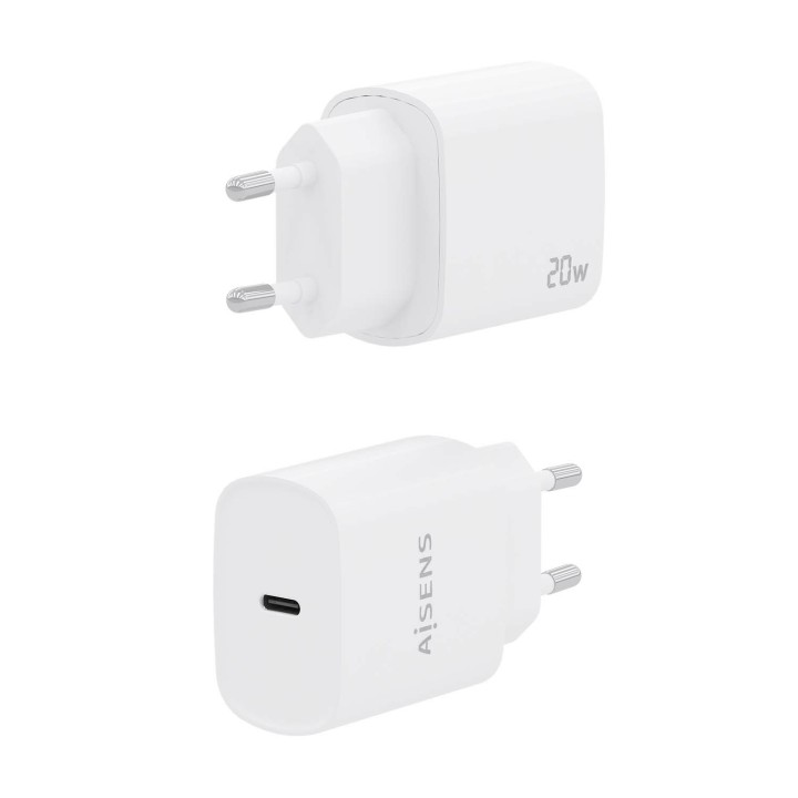 Cargador de Pared AISENS 1xUSB-C 20W Blanco (A110-0752)