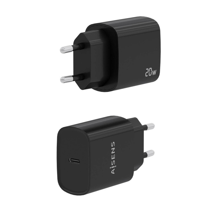Cargador de Pared AISENS 1xUSB-C 20W Negro (A110-0753)