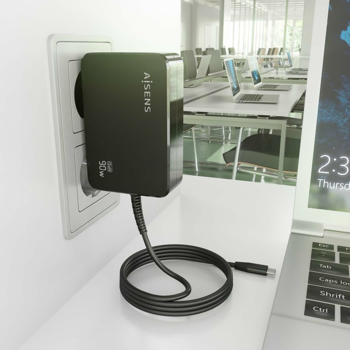 Cargador Pared AISENS 1USB-C 1.8m (ASCH-1PD90WL034-BK)