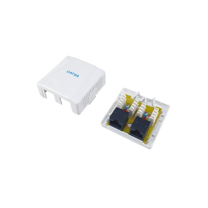 Roseta EQUIP 2xRJ45 Cat.6a Hembra Blanco (EQ235216)