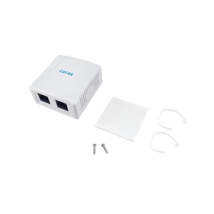 Roseta EQUIP 2xRJ45 Cat.6a Hembra Blanco (EQ235216)
