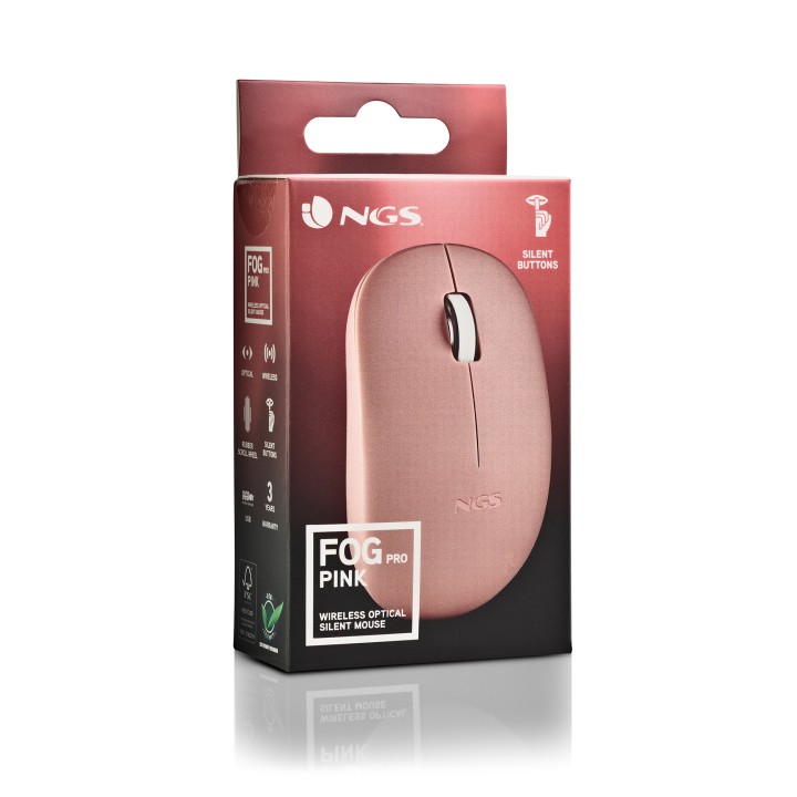 Ratón NGS FOG Pro Óptico RF 2.4GHz Rosa (FOGPROPINK)