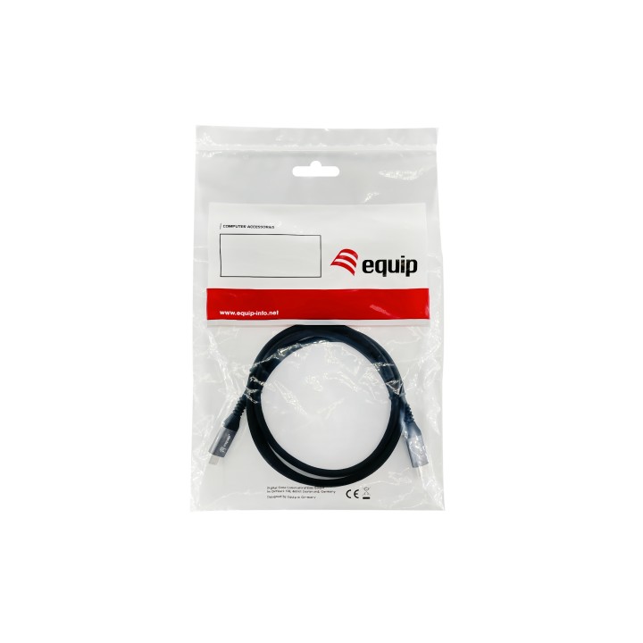 Cable EQUIP USB-C/M a USB-C/H 1m Negro (EQ128371)