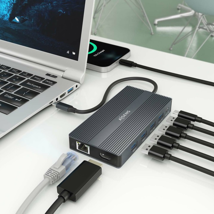 Dock Station AISENS HDMI/Usb/RJ45/DP (ASUC-12P017-GR)