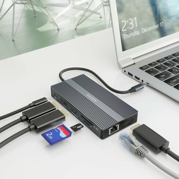 Dock Station AISENS HDMI/Usb/RJ45/DP (ASUC-12P017-GR)