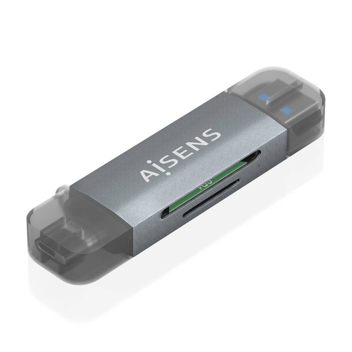 Lector Tarjetas AISENS USB-A/C 3.0 Gris (ASCR-2AC08-GR)
