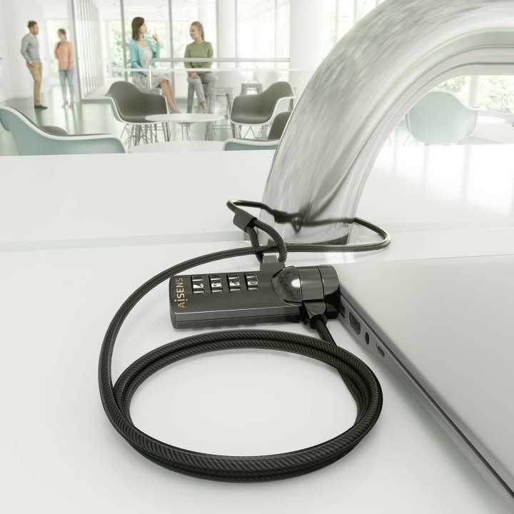Cable Seguridad AISENS Combinación 1.5m(ASLK-D40N03-BK)