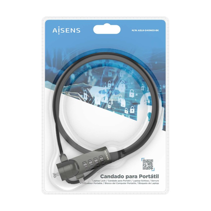 Cable Seguridad AISENS Combinación 1.5m(ASLK-D40N03-BK)