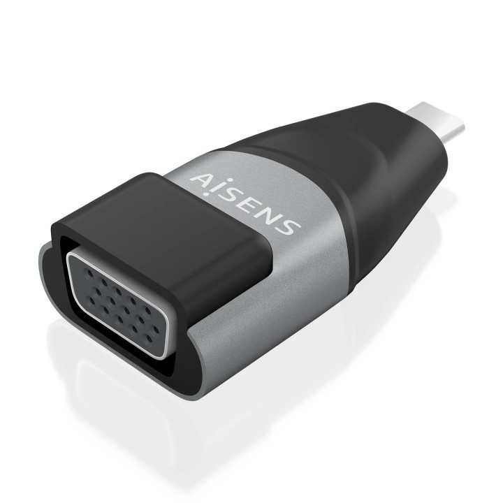 Adaptador AISENS USB-C/M a VGA/H Negro/Gris (A109-0863)